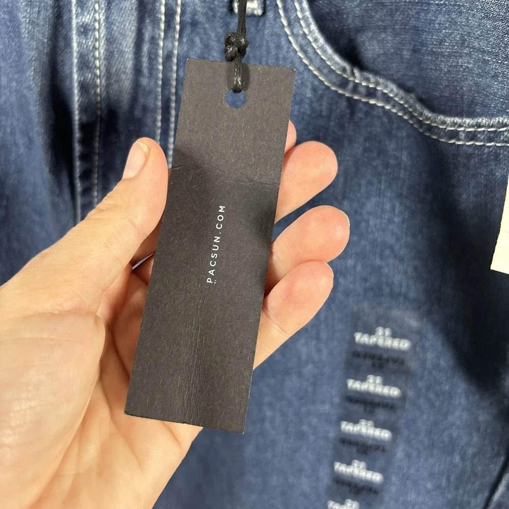 Pacsun Men's Slim Tapered Dark Indigo‎ Blue Cotton Jeans Size 31 NEW